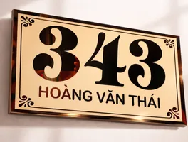 bảng số nhà inox vàng gương ăn mòn chữ nổi cao cấp - Bảng Hiệu Vàng