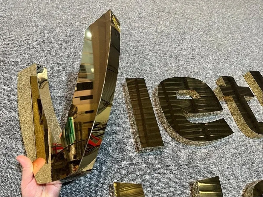 Chữ nổi inox vàng cao cấp