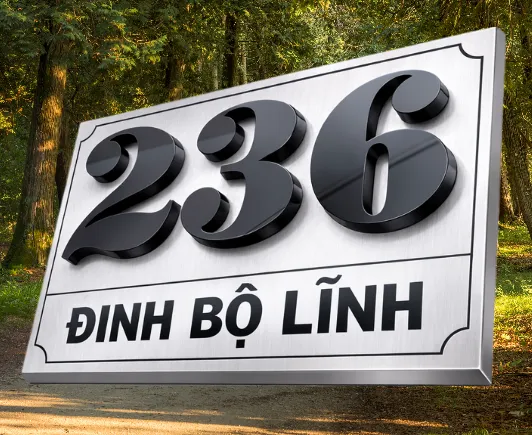 Chi tiết họa tiết viền khung bảng số nhà inox 304 chữ nổi 3D