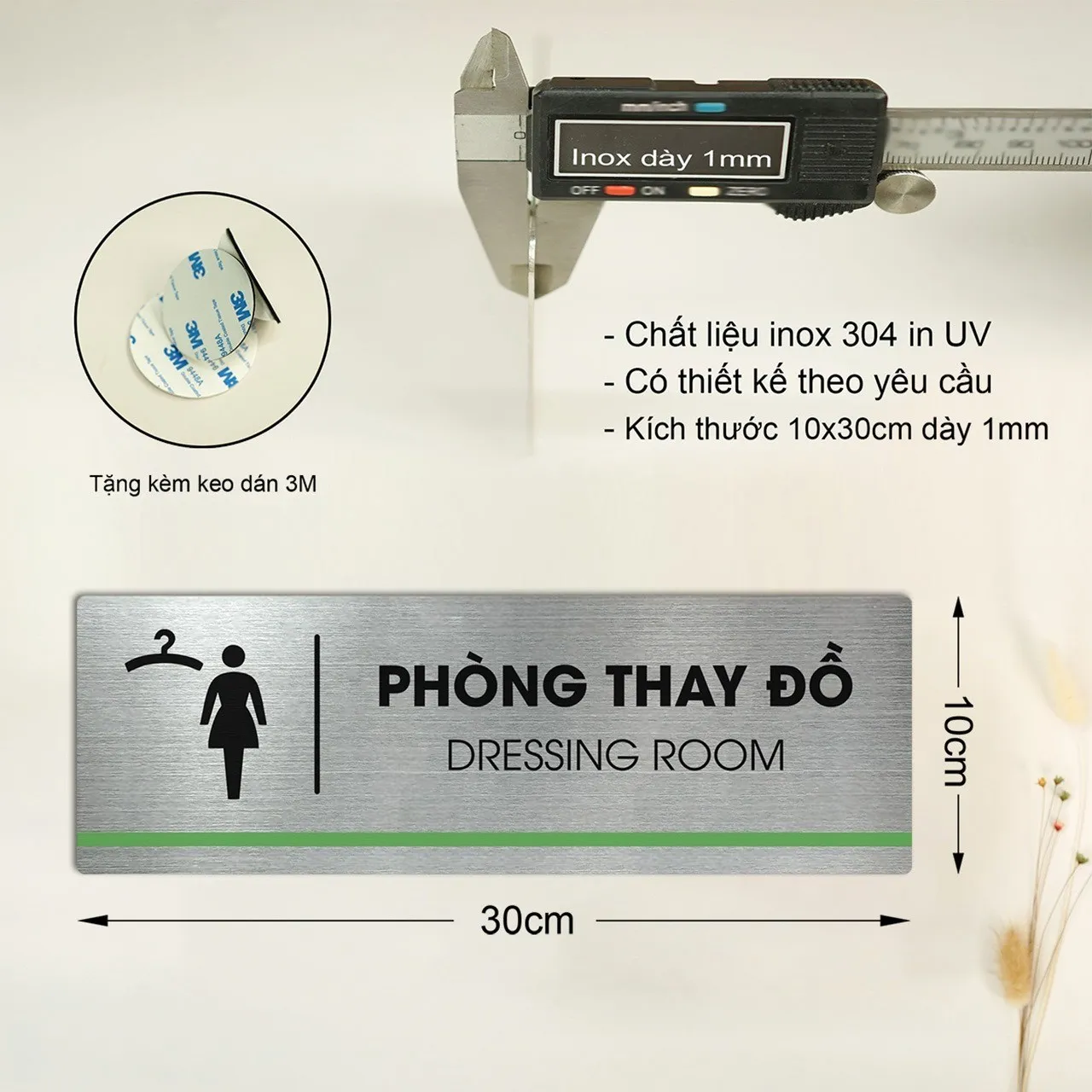 Thông Số Kỹ Thuật Bảng Tên Phòng Thay Đồ Inox 304 – Ăn Mòn Hóa Học Bảo Hành 12 Tháng Thông số kỹ thuật bảng tên phòng thay đồ inox 304 dày 1mm ăn mòn hóa học sơn tĩnh điện bảo hành 12 tháng